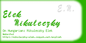 elek mikuleczky business card